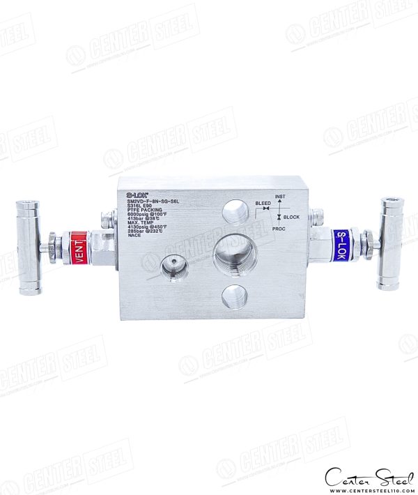 منیفولد دو شیر ترانسمیتری - Vertical Direct Mount 2Valve Manifold سری SM برند S-LOK - تصویر 5