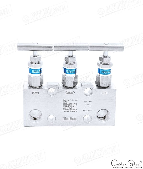 منیفولد ۳ شیر ترانسمیتری - Vertical Direct Mount 3Valve Manifold سری SM برند S-LOK - تصویر 4