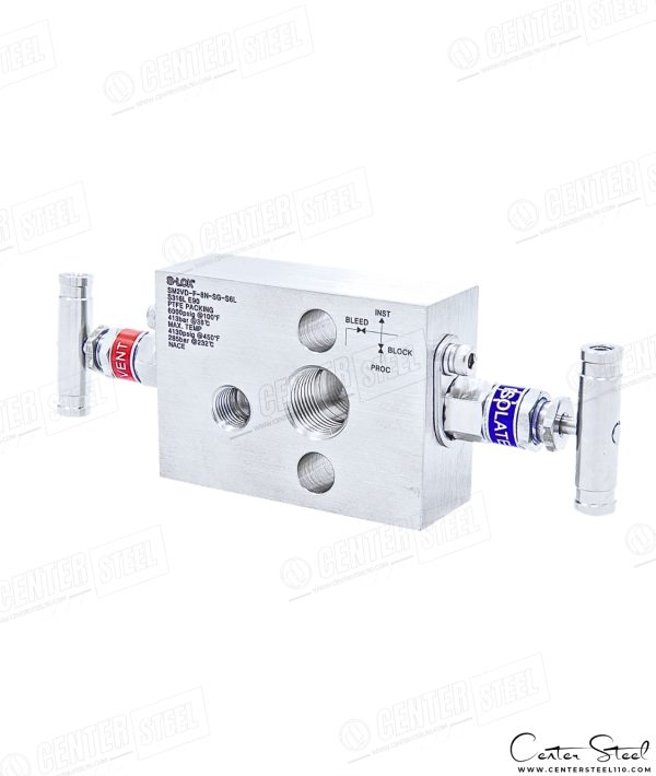 منیفولد دو شیر ترانسمیتری - Vertical Direct Mount 2Valve Manifold سری SM برند S-LOK - تصویر 2