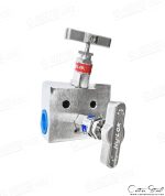 منیفولد دو شیر دما بالا - Vertical Remote Mount Two-Valve Manifold مدل M2VVGV8N برند HY-LOK